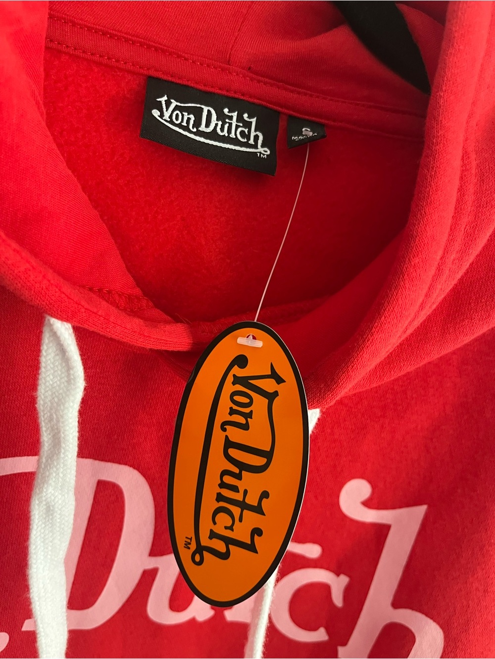 Von Dutch Cropped Red Hoodie NWT - Picture 3 of 5